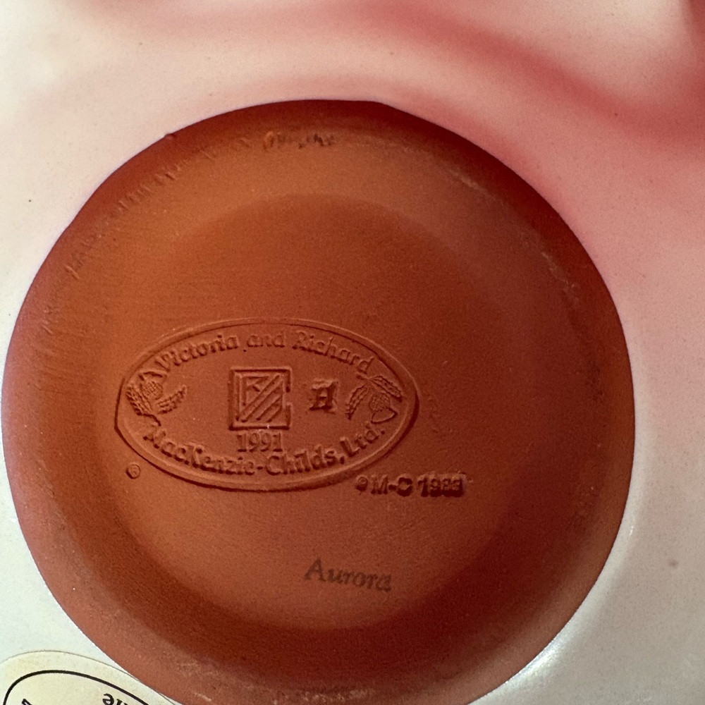 Victoria and Richard Pink Ceramic Bowl/ Mackenzie Aurora pattern plate 7/1-2 - Picture 2 of 5